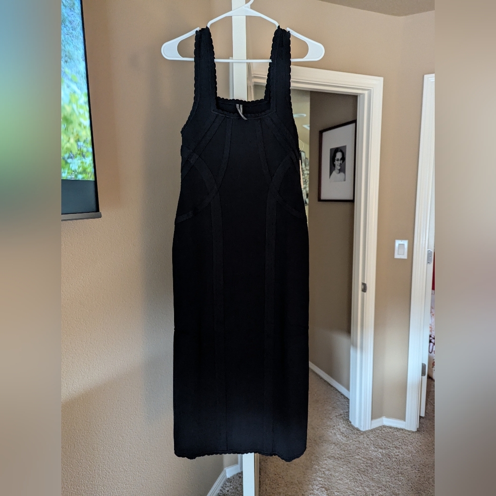 By Anthropologie Slim Square-Neck Sweater Dress